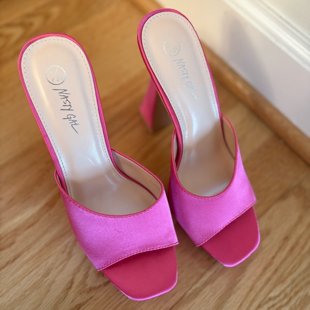 Nasty Gal Pink Barbiecore Heels